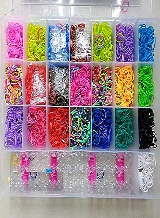 Kids Rainbow Rubber Bands for Bracelets Kit with Case 4200 Loom Bands - Image 1
